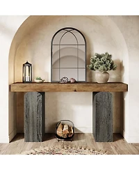 Tribesigns 63" Long Entryway Table, Farmhouse Console Table with 2 Arched Pedestal Legs