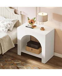 Tribesigns Side Table Set of 2, with Wooden Base, for living room bedroom