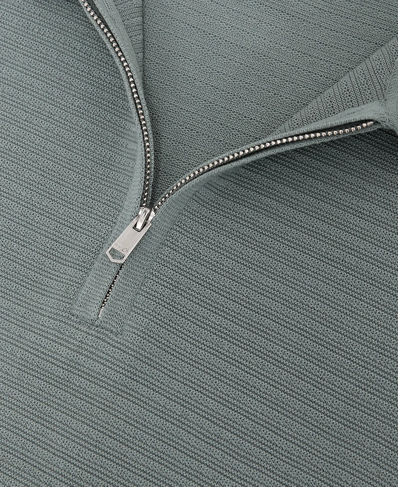 Reiss Men's Textured-Knit Half-Zip Polo Shirt