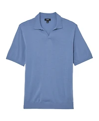 Reiss Men's Merino Wool Open-Collar Polo Shirt