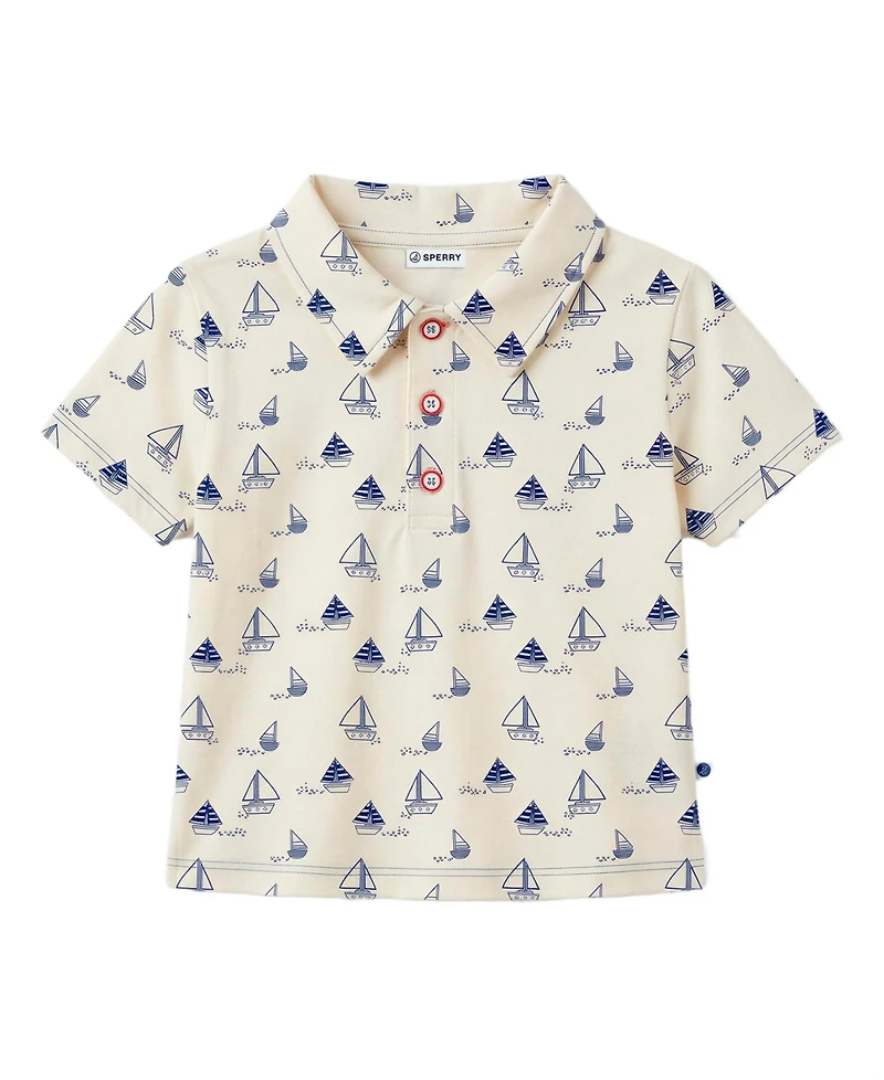 Sperry Baby Boys' Short-Sleeve Polo Shirt and Pull-On Shorts, 2-Piece Set