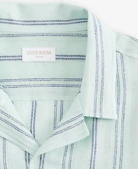 Club Room Men's Textured Stripe Linen Short-Sleeve Shirt, Macy's Exclusive