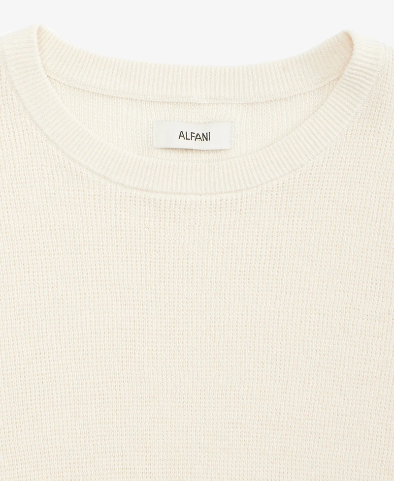 Alfani Men's Short-Sleeve Linen-Blend Crewneck Sweater, Macy's Exclusive