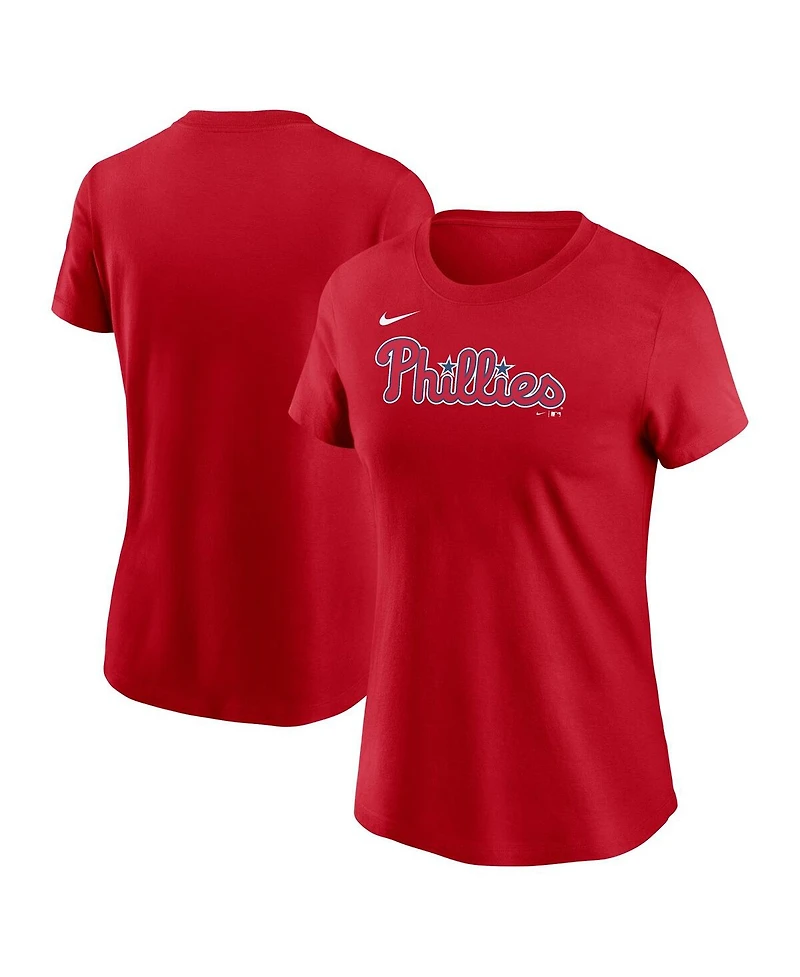 Nike Women's Red Philadelphia Phillies Wordmark T-Shirt