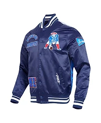 Pro Standard Men's Navy New England Patriots Sublimated Satin Full-Snap Jacket