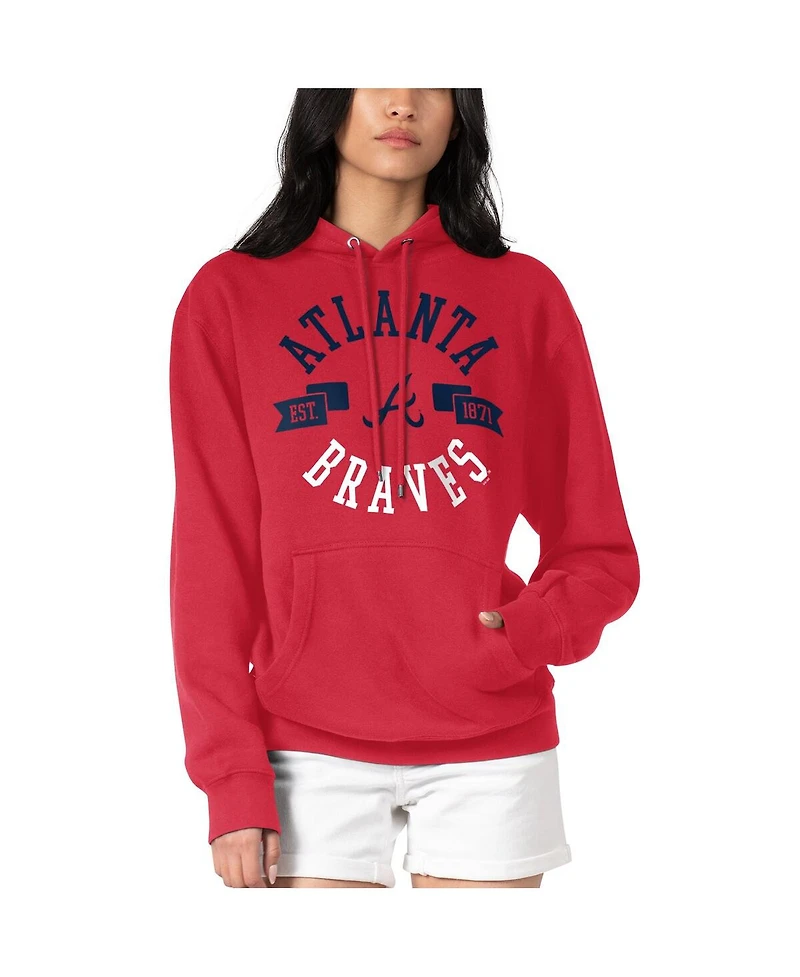 G-iii 4Her by Carl Banks Women's Red Atlanta Braves City Graphic Pullover Hoodie