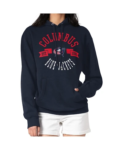 G-iii 4Her by Carl Banks Women's Navy Columbus Blue Jackets City Graphic Fleece Pullover Hoodie