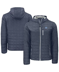 Cutter & Buck Men's Cutter Anthracite North Carolina Tar Heels Rainier Eco PrimaLoft Hooded Full-Zip Jacket