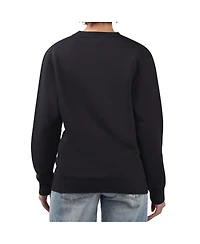 G-iii 4Her By Carl Banks Women's Black Utah Jazz Flowers Team Logo Graphic Fleece Crewneck Pullover Sweatshirt