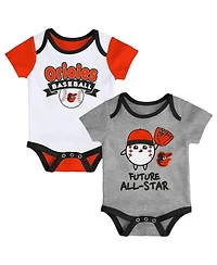 Outerstuff Newborn 2-Pack Baltimore Orioles Triple Hit Bodysuit Set