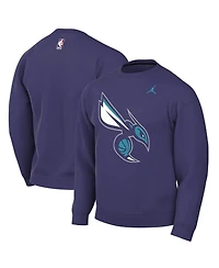 Jordan Men's Purple Charlotte Hornets Statement Edition Sweatshirt