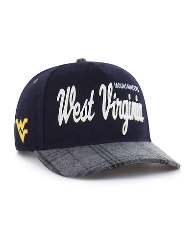 '47 Brand Men's and Women's Navy West Virginia Mountaineers Windowpane Plaid Collection Hitch Adjustable Hat