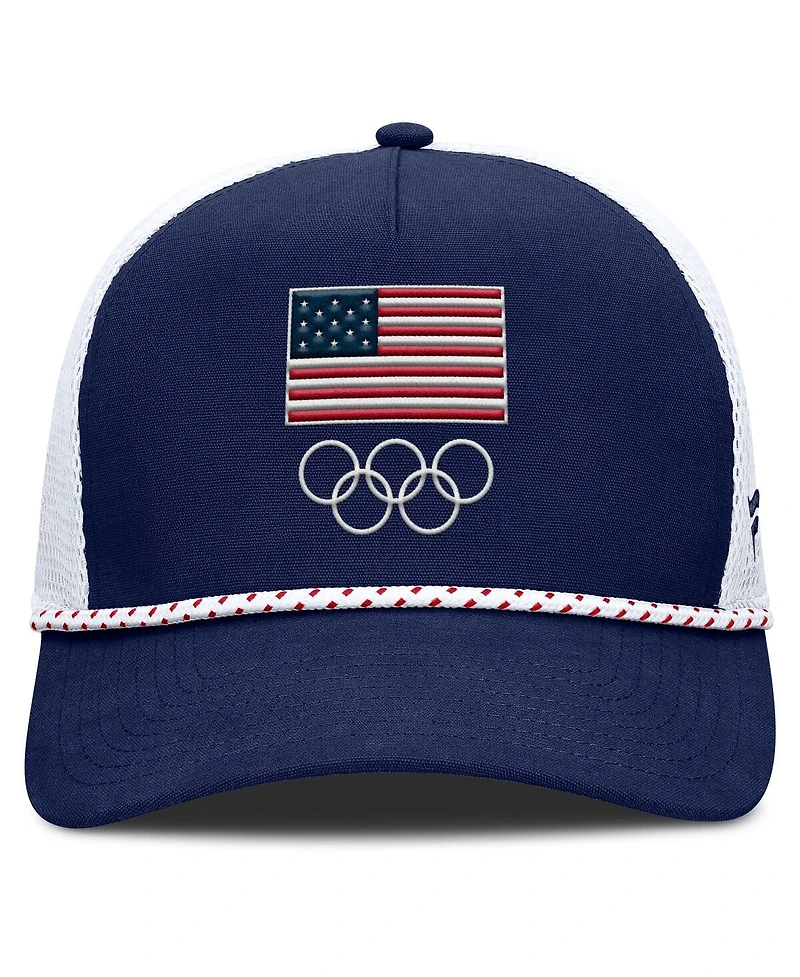 Fanatics Men's Navy/White Team Usa Oath Rope Trucker Adjustable Hat