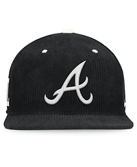 Nike Men's Black Atlanta Braves Pro Corduroy Structured Snapback Hat
