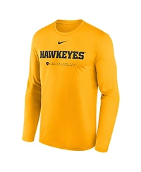 Nike Men's Gold Iowa Hawkeyes 2025 Courtside Basketball Shootaround Legend Dri-fit Long Sleeve T-Shirt