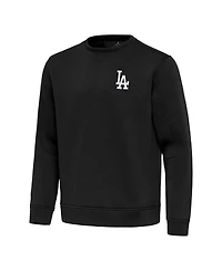 Antigua Men's Black Los Angeles Dodgers Relevant Lightweight Pullover Sweatshirt