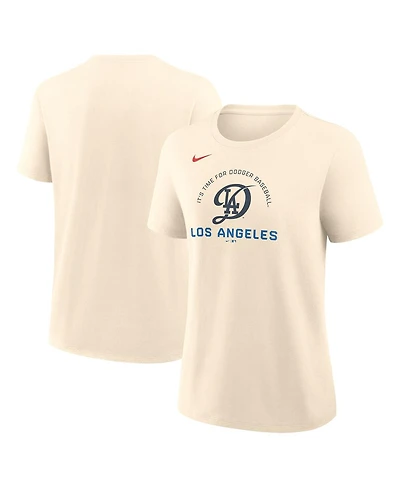 Nike Women's Natural Los Angeles Dodgers City Connect Arch T-Shirt