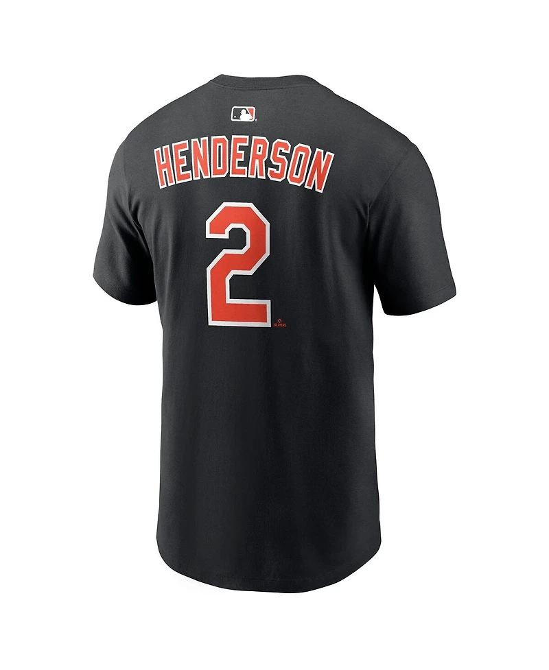 Nike Men's Gunnar Henderson Black Baltimore Orioles Name Number T-Shirt