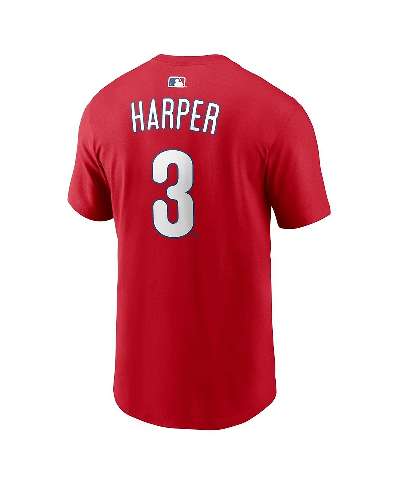 Nike Men's Bryce Harper Red Philadelphia Phillies Name Number T-Shirt