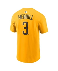 Nike Men's Jackson Merrill Gold San Diego Padres Name Number T-Shirt
