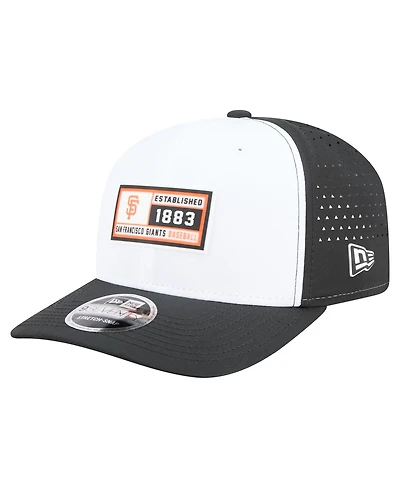 New Era Men's White/Black San Francisco Giants Established Patch 9SEVENTY Adjustable Hat