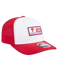 New Era Men's White/Red Philadelphia Phillies Established Patch 9SEVENTY Adjustable Hat