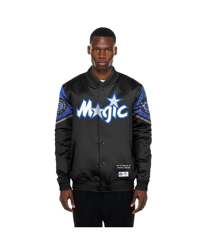 New Era Men's Black Orlando Magic 2025/26 City Edition Full-Snap Satin Jacket