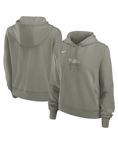Nike Women's Olive Philadelphia Phillies One Tri-Blend Dri-fit Hoodie