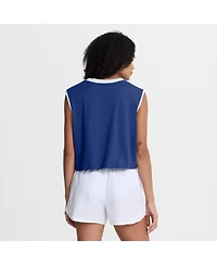 Nike Women's Royal Los Angeles Dodgers Primetime Loose Dri-fit Cropped Tank Top