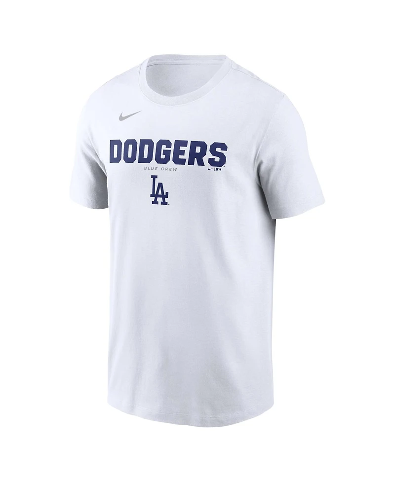 Nike Men's White Los Angeles Dodgers Bold Team Name T-Shirt