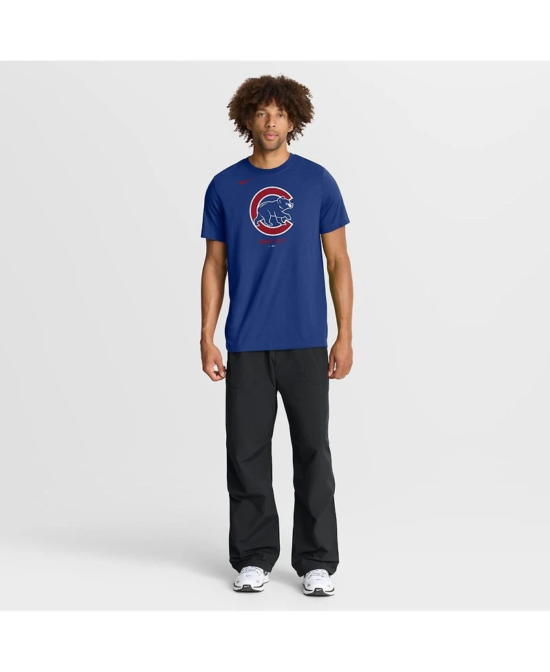 Nike Men's Royal Chicago Cubs Tri-Blend Logo T-Shirt