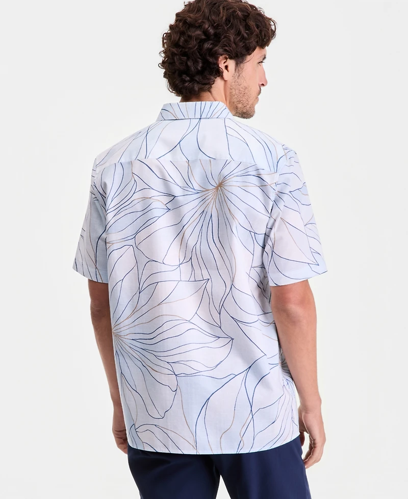 Alfani Men's Artist Floral-Print Short-Sleeve Shirt, Macy's Exclusive - Floral