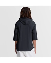 Nike Men's Navy Cleveland Guardians Authentic Collection Flux Dri-fit Raglan 3/4-Sleeve Hooded T-Shirt