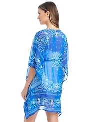 Bleu by Rod Beattie Women's Pull-On Cover-Up Swim Caftan