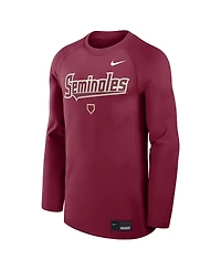 Nike Men's Garnet Florida State Seminoles Dugout Game Time Raglan Dri-fit Long Sleeve T-Shirt