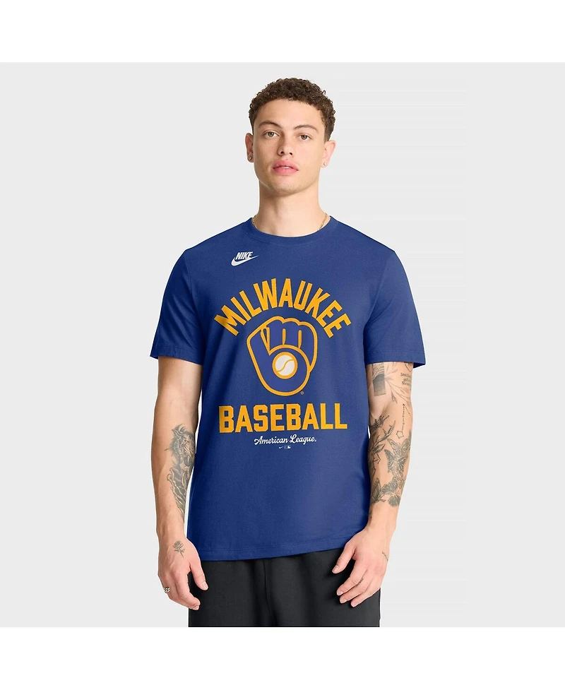 Nike Men's Royal Milwaukee Brewers Cooperstown Collection T-Shirt