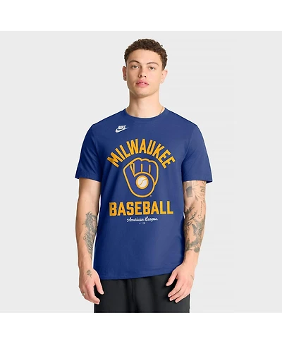 Nike Men's Royal Milwaukee Brewers Cooperstown Collection T-Shirt
