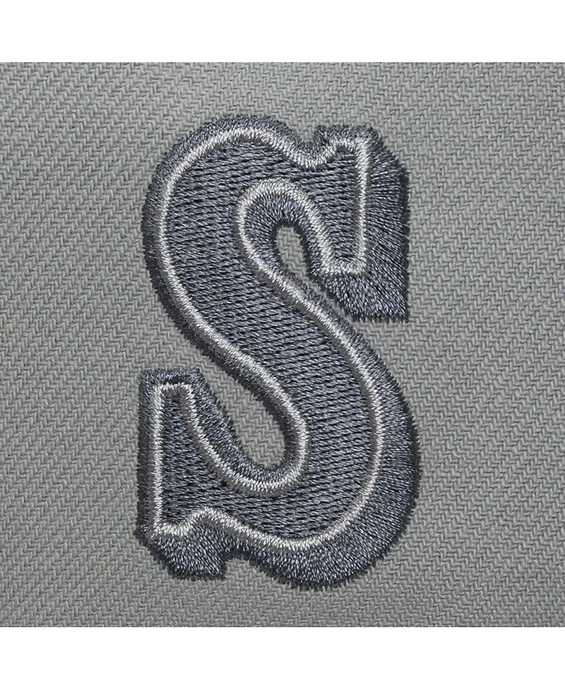 Mitchell & Ness Men's Gray Seattle Mariners Cooperstown Thunderstorm Head Coach Pro-Crown Adjustable Hat