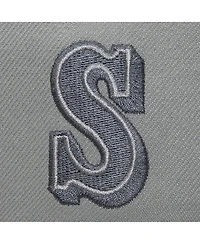 Mitchell & Ness Men's Gray Seattle Mariners Cooperstown Thunderstorm Head Coach Pro-Crown Adjustable Hat