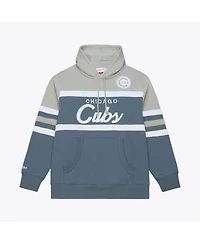 Mitchell & Ness Men's Gray Chicago Cubs Cooperstown Collection Thunderstorm Head Coach Hoodie