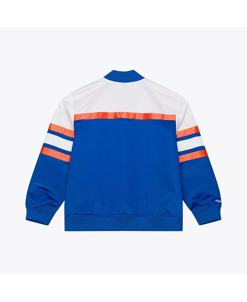Mitchell & Ness Men's Royal New York Knicks Hardwood Classics Head Coach Lightweight Satin Full-Snap Jacket