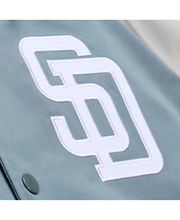 Mitchell Ness Men's Gray San Diego Padres Thunderstorm Head Coach Lightweight Satin Full-Snap Jacket