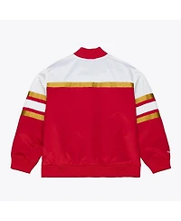 Mitchell & Ness Men's Scarlet San Francisco 49ers Head Coach Lightweight Full-Snap Satin Jacket