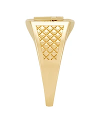 Macy's Cross Band Ring in 14k Yellow Gold Plated Sterling Silver