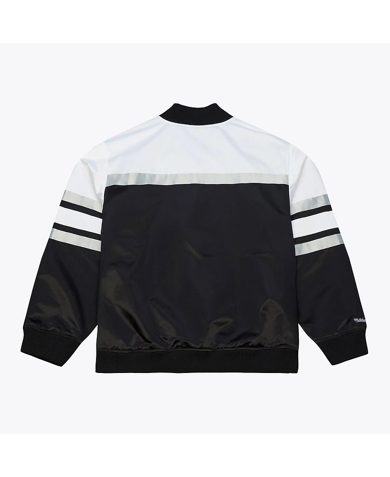 Mitchell & Ness Men's Black Las Vegas Raiders Head Coach Lightweight Full-Snap Satin Jacket