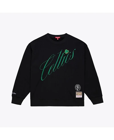 Mitchell & Ness Women's Black Boston Celtics Hardwood Classics Script Lightweight Sweatshirt
