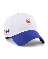 '47 Brand Men's White/Royal New York Mets Vista Mini Clean Up Brrr Adjustable Hat