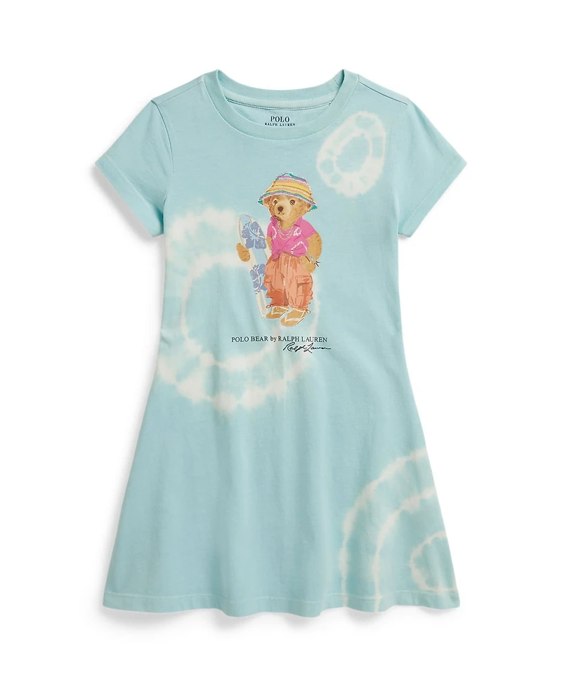 Polo Ralph Lauren Girls' 2T-6X Tie-Dye Bear Cotton Jersey Dress