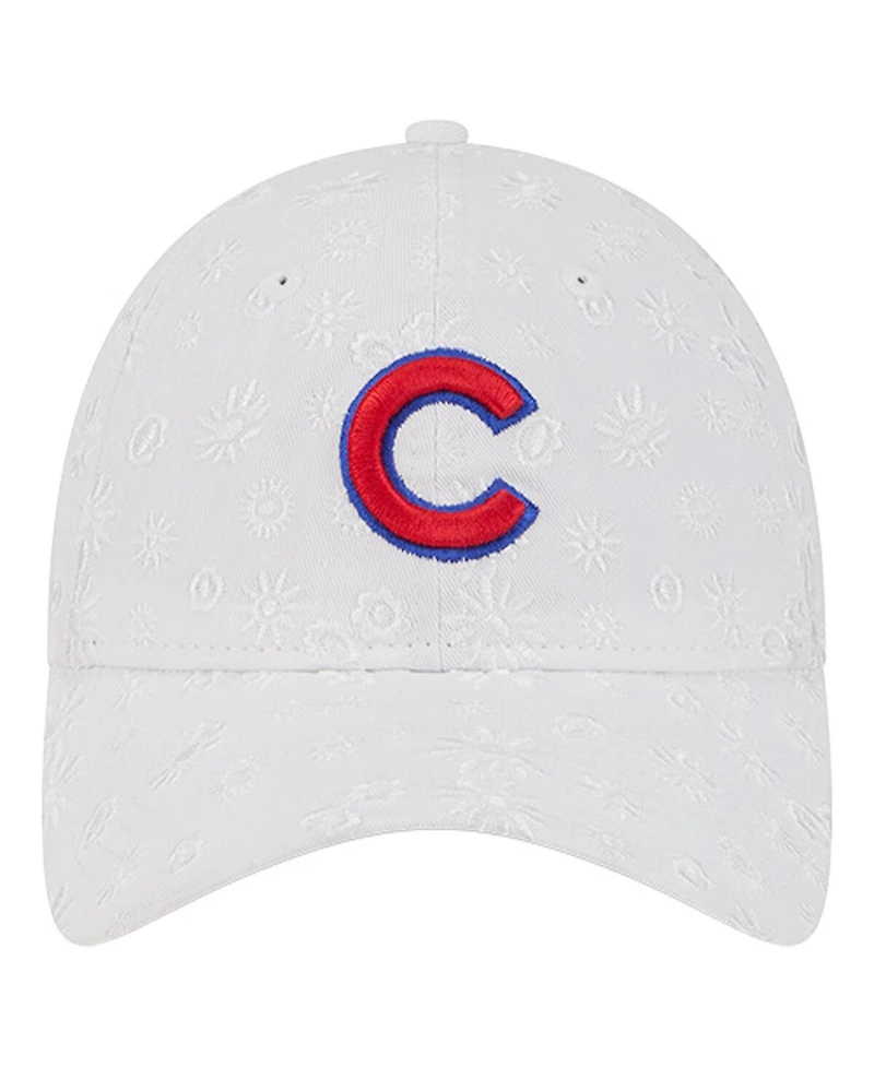 New Era Women's White Chicago Cubs Floral Mesh 9TWENTY Adjustable Hat