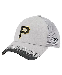 New Era Men's Gray Pittsburgh Pirates Visor Paint Splatter 39THIRTY Flex Hat